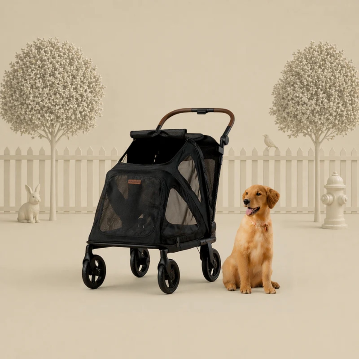 athens Flat Fold Pet Stroller Hudson(Large)